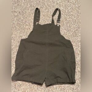 Women's XL Dark Green Overalls shorts summer sun beach farmer gardening